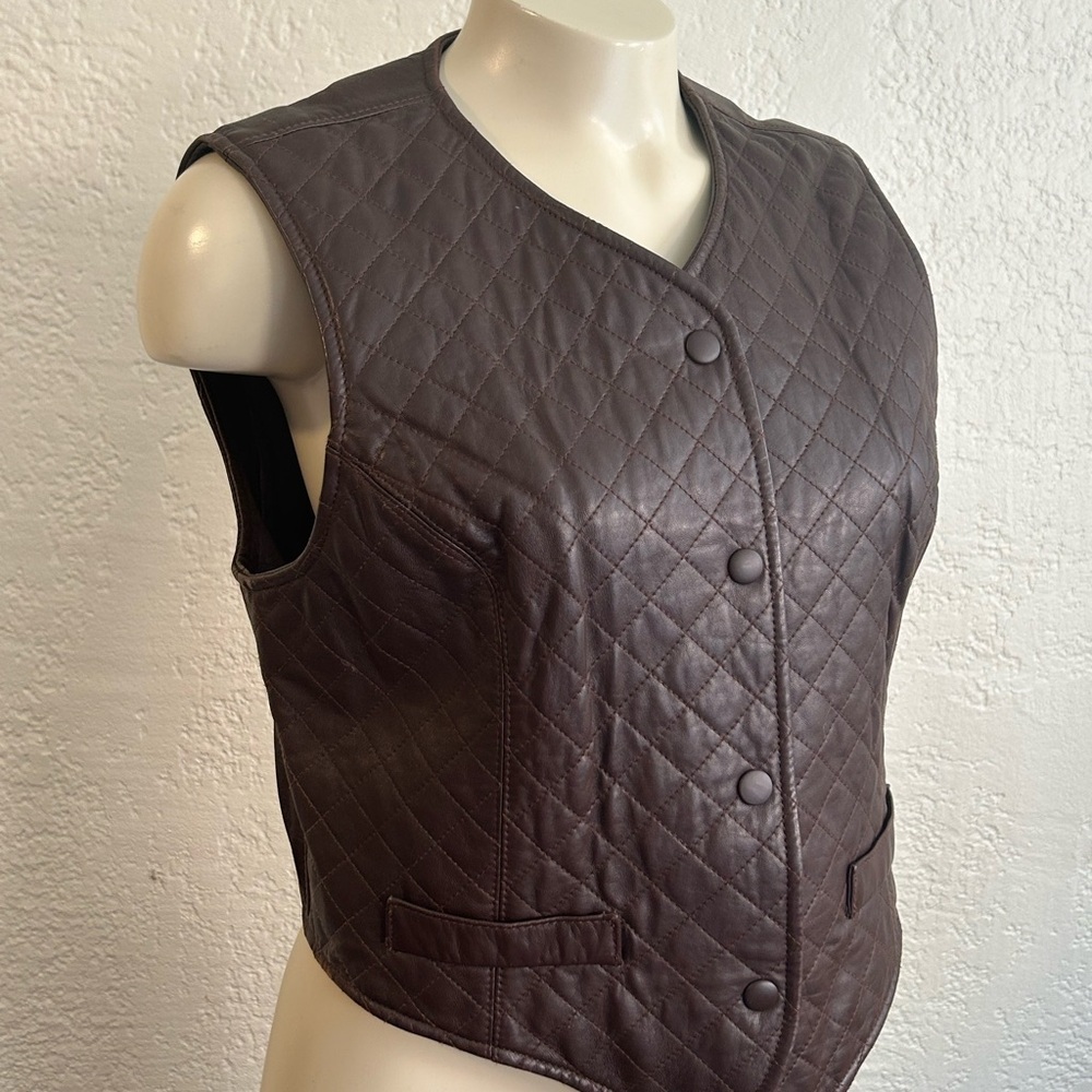 DANA BUCHMAN 100% Leather brown soft Vest SZ 8